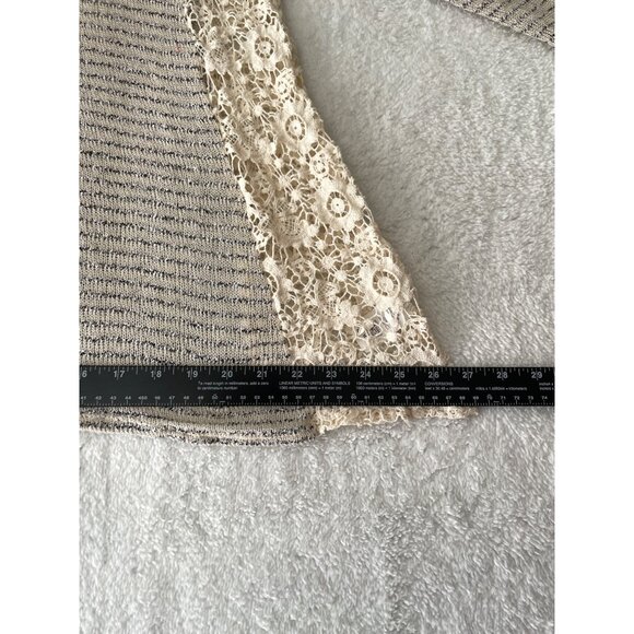 Blu-Pepper Womens Striped Lace Accent Top Size M - Picture 11 of 11